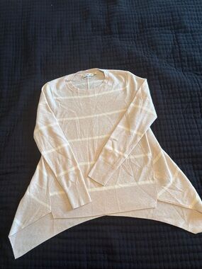 Vineyard Vines Cream Striped Scoop Neck Sweater